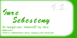 imre sebesteny business card